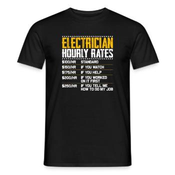 Elektriker Stundensatz Humor - Männer T-Shirt - Schwarz - Vorne - AI Model Male 178 light (178cm)