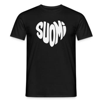 Finnland, Suomi Herz Typo - Männer T-Shirt - Schwarz - Vorne - AI Model Male 178 light (178cm)