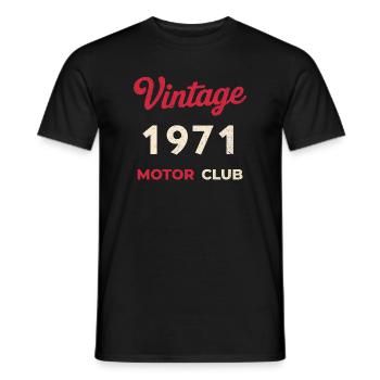 Année de naissance rétro du Motor Club vintage 1971 - T-shirt homme - noir - Devant - AI Model Male 178 light (178cm)