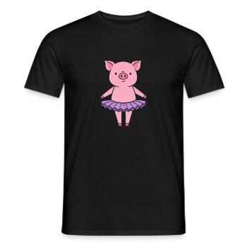 Petit cochon mignon en tutu - T-shirt homme - noir - Devant - AI Model Male 178 light (178cm)