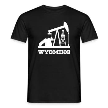 Conception de la pompe à pompe des champs pétrolifères du Wyoming - T-shirt homme - noir - Devant - AI Model Male 178 light (178cm)