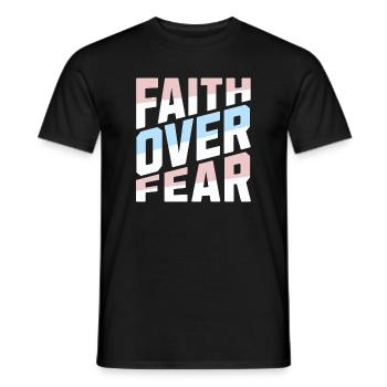 Faith Over Fear Pastell Christlich Inspirierend - Männer T-Shirt - Schwarz - Vorne - AI Model Male 178 light (178cm)