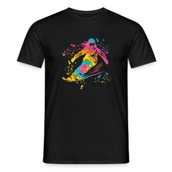 Alpin Ski Wintersport Nordischer Skilauf - Männer T-Shirt - Schwarz - Vorne - AI Model Male 178 light (178cm)