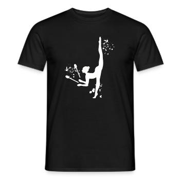 Gymnast With Clubs Rhythmic Gymnastics - Men's T-Shirt - black - Front - AI Model Male 178 light (178cm)