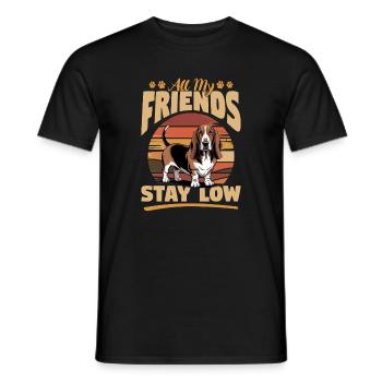 Funny Dog Breed Basset Hound - Männer T-Shirt - Schwarz - Vorne - AI Model Male 178 light (178cm)