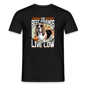Funny Dog Breed Basset Hound - Männer T-Shirt - Schwarz - Vorne - AI Model Male 178 light (178cm)