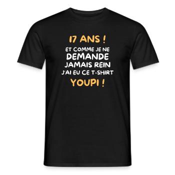 Lustiger Zeichen-Junge Teenager 17 Jahre lustiger Geburtstag 17 - Männer T-Shirt - Schwarz - Vorne - AI Model Male 178 light (178cm)