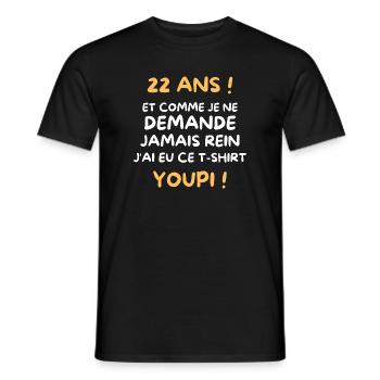 Lustiger Zeichen-Junge Teenager 22 Jahre Lustiger Geburtstag 22 - Männer T-Shirt - Schwarz - Vorne - AI Model Male 178 light (178cm)