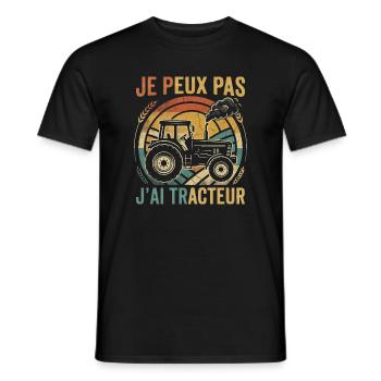 I Can't I Have a Tractor - Country Humour - Men's T-Shirt - black - Front - AI Model Male 178 light (178cm)