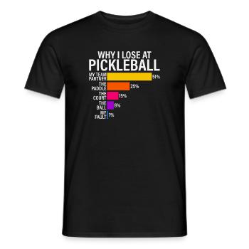 Warum ich beim Pickleball verliere - Männer T-Shirt - Schwarz - Vorne - AI Model Male 178 light (178cm)