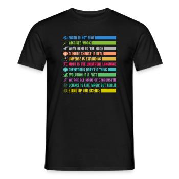 Déclarations scientifiques colorées - T-shirt homme - noir - Devant - AI Model Male 178 light (178cm)