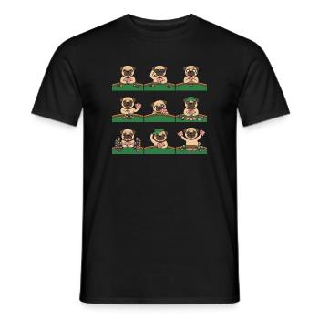 Lustiger Mops Poker Kartenspiel Hund - Männer T-Shirt - Schwarz - Vorne - AI Model Male 178 light (178cm)