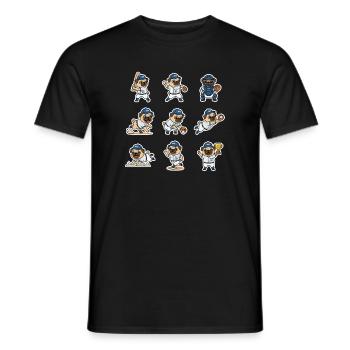Suesser Mops Baseball Spieler Lustiger Hund Sport - Männer T-Shirt - Schwarz - Vorne - AI Model Male 178 light (178cm)