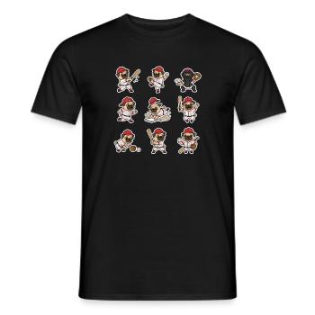 Suesser Mops Baseball Spieler Lustiger Hund Sport - Männer T-Shirt - Schwarz - Vorne - AI Model Male 178 light (178cm)