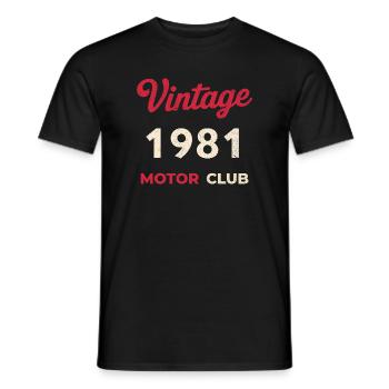 Année de naissance rétro du Motor Club vintage 1981 - T-shirt homme - noir - Devant - AI Model Male 178 light (178cm)