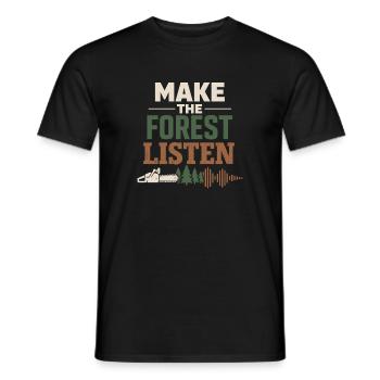 lumberjack therapy, logger therapy humor, - Men's T-Shirt - black - Front - AI Model Male 178 light (178cm)