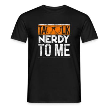 Talk Nerdy To Me Retro Orange Sunglasses Art - Men's T-Shirt - black - Front - AI Model Male 178 light (178cm)