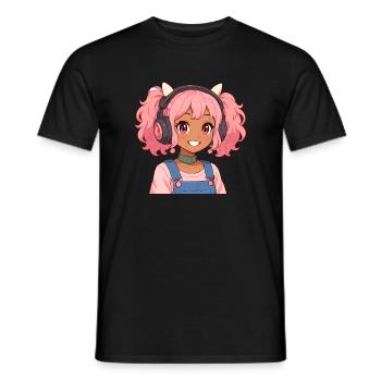 Vintage Japanese Bigfoot Gamer Anime Gaming - Men's T-Shirt - black - Front - AI Model Male 178 light (178cm)