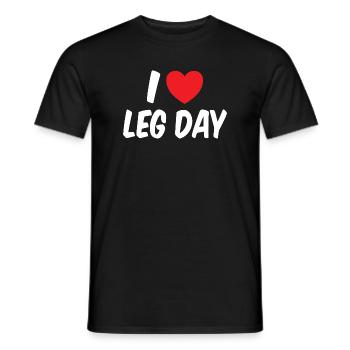 Gym Fitness Workout I Love Leg Day - Men's T-Shirt - black - Front - AI Model Male 178 light (178cm)