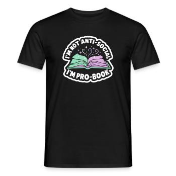 Bücherwurm Spruch - Süßes Leser Geschenk - Männer T-Shirt - Schwarz - Vorne - AI Model Male 178 light (178cm)