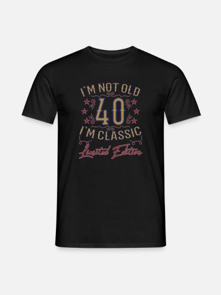 40. Geburtstag Vintage lustiger Spruch - Männer T-Shirt - Schwarz