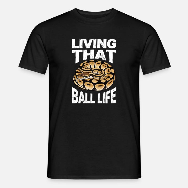 Königspython Schlangen Liebhaber Terrarium Python - Männer T-Shirt - Schwarz