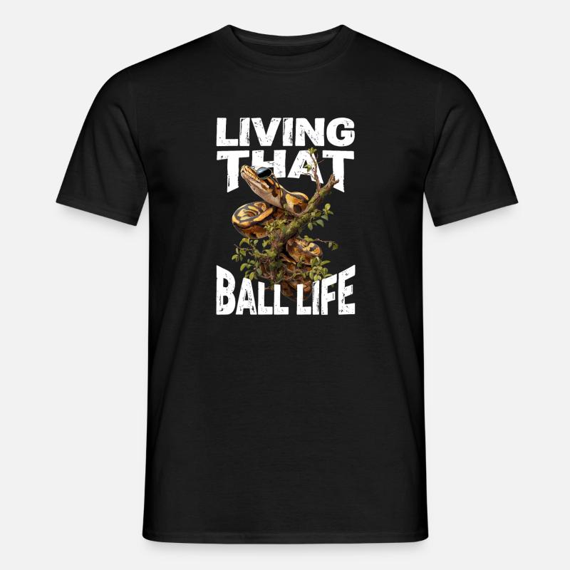 Königspython Schlangen Liebhaber Terrarium Python - Männer T-Shirt - Schwarz