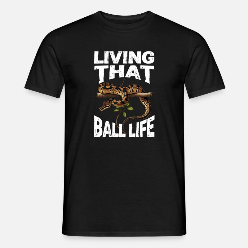 Königspython Schlangen Liebhaber Terrarium Python - Männer T-Shirt - Schwarz