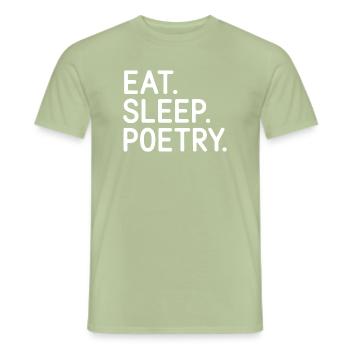 Eat Sleep Poesie Tee - Männer T-Shirt - Sage - Vorne - AI Model Male 178 light (178cm)