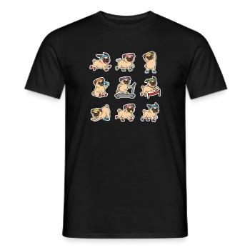 Lustiger Mops Joggen Marathon Laeufer - Männer T-Shirt - Schwarz - Vorne - AI Model Male 178 light (178cm)