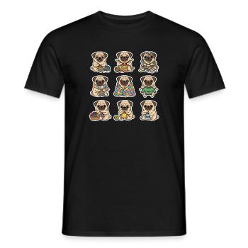 Suesser Mops Stricken Wolle Haekeln Hundeliebhaber - Männer T-Shirt - Schwarz - Vorne - AI Model Male 178 light (178cm)