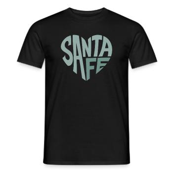 Santa Fe Lettering Heart - Men's T-Shirt - black - Front - AI Model Male 178 light (178cm)