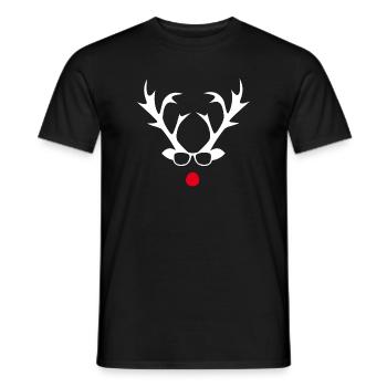 Rudolph mit Brille Silhouetten-Design - Männer T-Shirt - Schwarz - Vorne - AI Model Male 178 light (178cm)