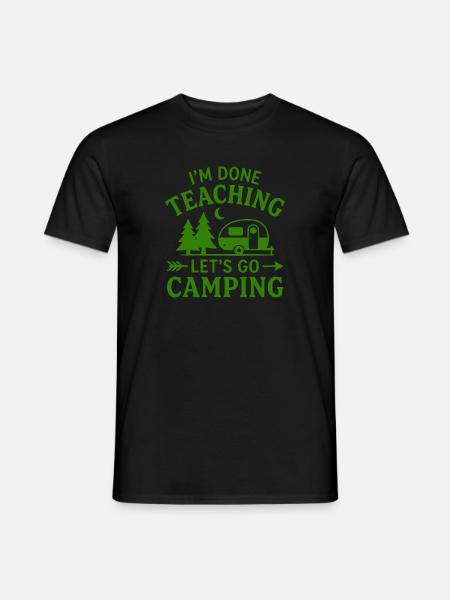 Koszulka Emerytowany Nauczyciel Kemping Przyczepa - Mænd T-shirt - sort