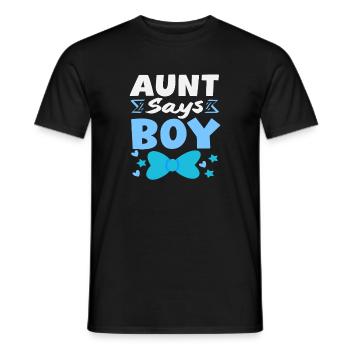 Tante Sagt Junge Gender Reveal Party - Männer T-Shirt - Schwarz - Vorne - AI Model Male 178 light (178cm)