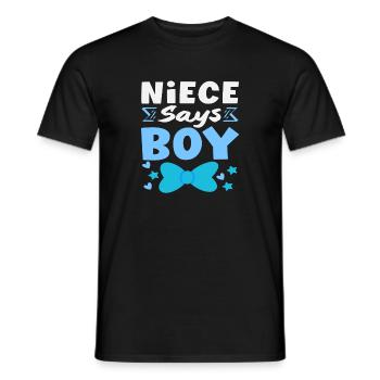 Nichte Sagt Junge Gender Reveal Party - Männer T-Shirt - Schwarz - Vorne - AI Model Male 178 light (178cm)