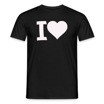 I Love Heart Motif - Men's T-Shirt - black - Front - AI Model Male 178 light (178cm)