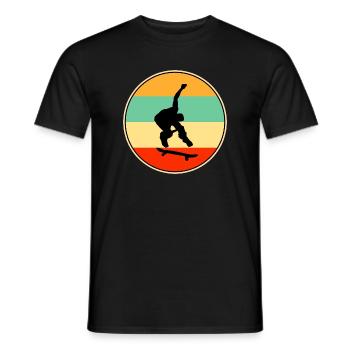Skateboarder rétro Vintage Sunset Skate - T-shirt homme - noir - Devant - AI Model Male 178 light (178cm)