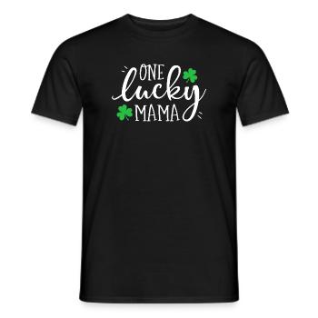 One Lucky Mama Clover Tee - Men's T-Shirt - black - Front - AI Model Male 178 light (178cm)