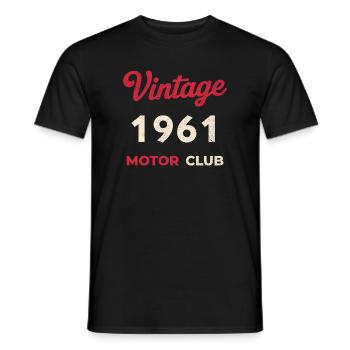 Cadeau vintage de l’année de naissance rétro du Motor Club 1961 - T-shirt homme - noir - Devant - AI Model Male 178 light (178cm)