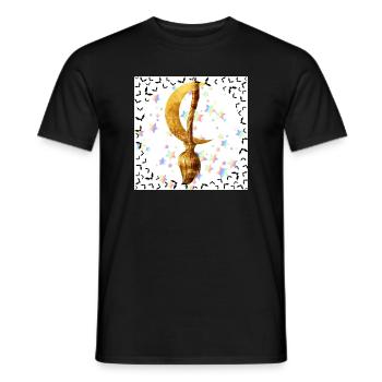 Goldener Besen und Magischer Mond - Männer T-Shirt - Schwarz - Vorne - AI Model Male 178 light (178cm)