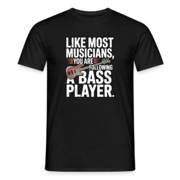 Bassiste Following A Bass Band, Bassspieler - T-shirt homme - noir - Devant - AI Model Male 178 light (178cm)
