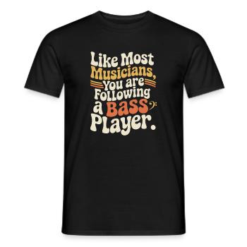 Bassiste Following A Bass Band, Bassspieler - T-shirt homme - noir - Devant - AI Model Male 178 light (178cm)