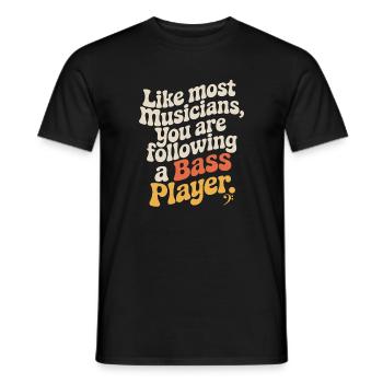 Bassiste Following A Bass Band, Bassspieler - T-shirt homme - noir - Devant - AI Model Male 178 light (178cm)