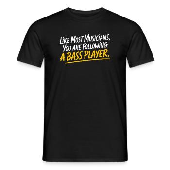 Bassiste Following A Bass Band, Bassspieler - T-shirt homme - noir - Devant - AI Model Male 178 light (178cm)