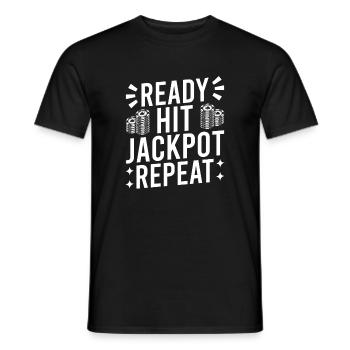 Joueur de casino prêt à gagner le jackpot à répétition - T-shirt homme - noir - Devant - AI Model Male 178 light (178cm)