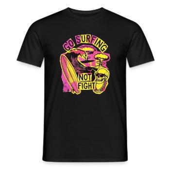 Surf contre la liberté de guerre - T-shirt homme - noir - Devant - AI Model Male 178 light (178cm)