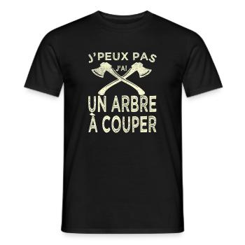 Humour Bûcheron Jpeux Pas Arbre à Couper - T-shirt homme - noir - Devant - AI Model Male 178 light (178cm)