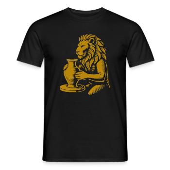 Golden Lion Pottery Master - Men's T-Shirt - black - Front - AI Model Male 178 light (178cm)