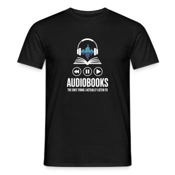 Audiobook Readers - Audiobooks Love - Book Lovers - Men's T-Shirt - black - Front - AI Model Male 178 light (178cm)